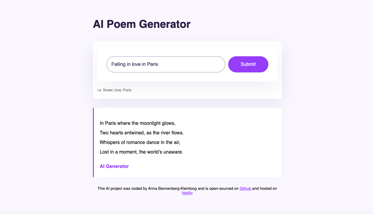 AI poetry Photo